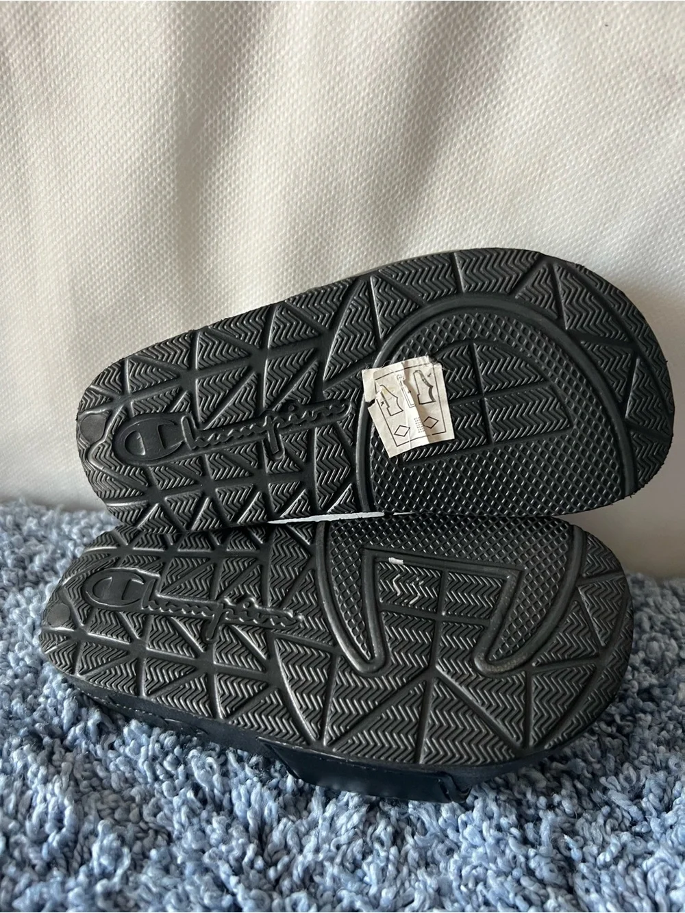 Champion Black Kids' Slide Sandals with White Logo Accent